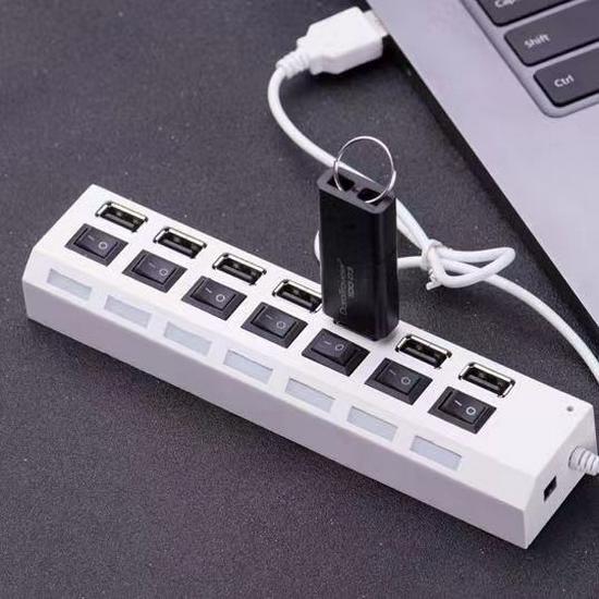 USB 2.0 didelės spartos šakotuvas nešiojamam kompiuteriui, stacionariam kompiuteriui, pelės, klaviatūros ir USB atmintinės