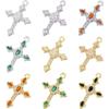 Copper Inlaid Diamond Cross Pendant Personalized Hip Hop Diy Bracelet Necklace Jewelry Pendant Vd1774
