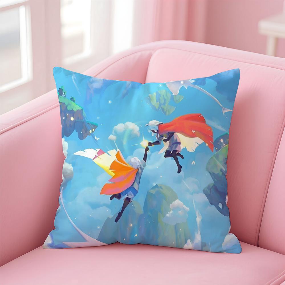 Sweet Game SSky Children of the Light Cushion Cover Pillowcase Short Plush Invisible zipper Room Sofa Cushion Cover