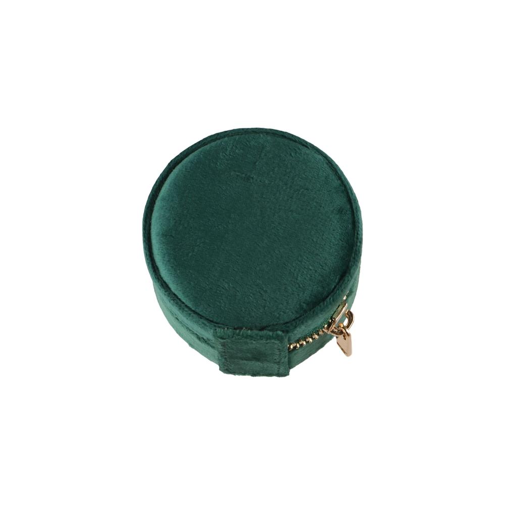 Dustproof Jewelry Case Round Shape Earrings Rings Bag Fashion Velvet Jewelry Box  Women