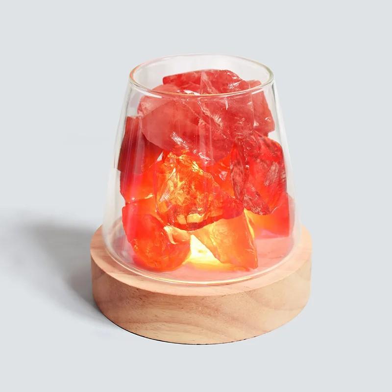 D2 Novelty Natural Himalayan Salt Table Lamp Night Light Natural Raw Stones Crystal Essential Oil Diffuser Light Gift Decor Lamp