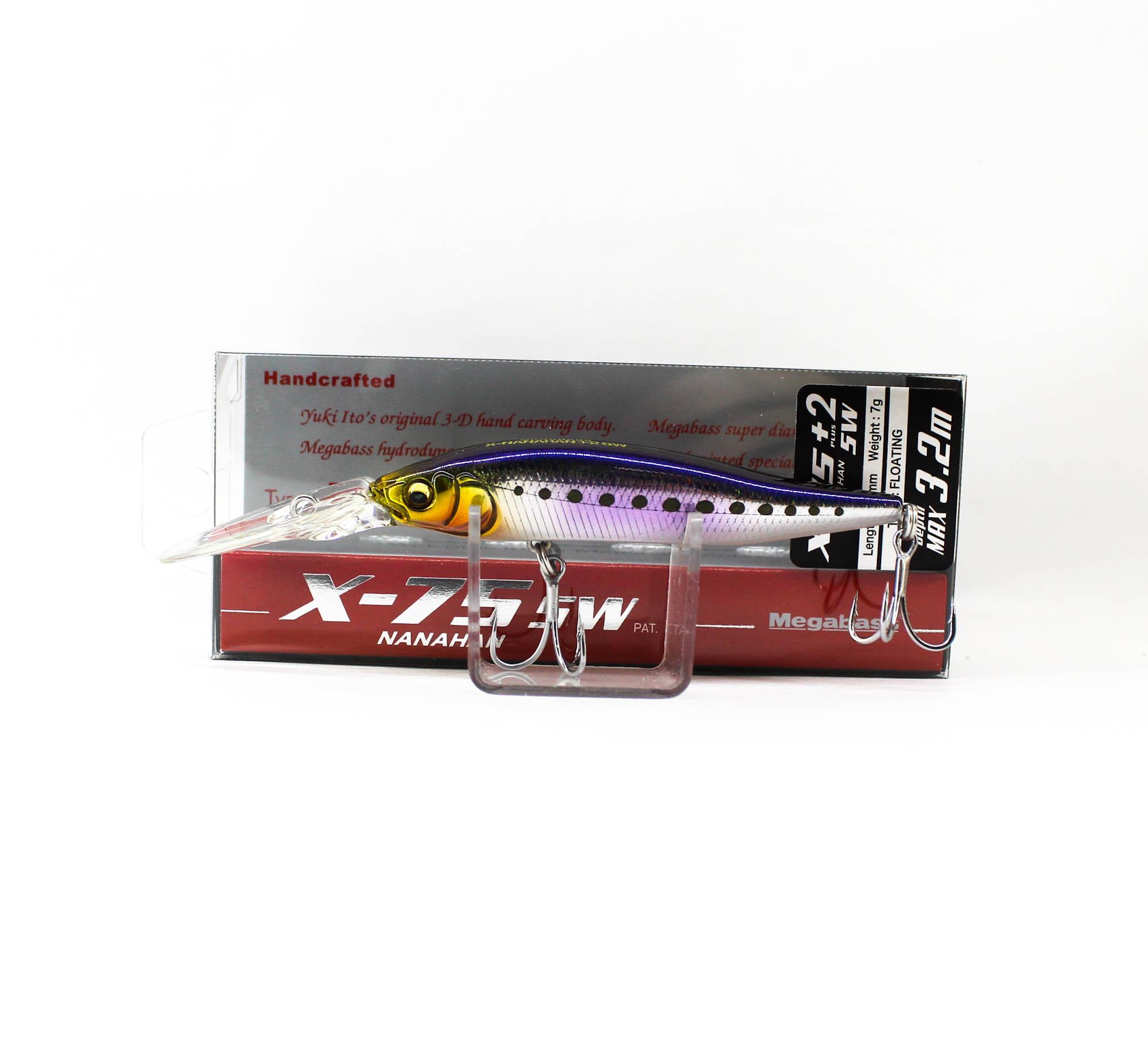 

Megabass X-Nanahan +2 SW 75 мм 1/4 унции Плавающий воблер GC Iwashi (3708)