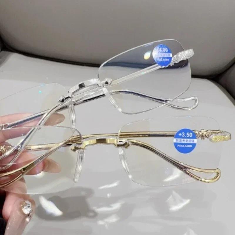 Luxury Men Women Presbyopia Glasses Blue Light Blocking Hyperopia Diopter Glasses Unisex Ladies Fashion Trendy Far Sight Eyewear