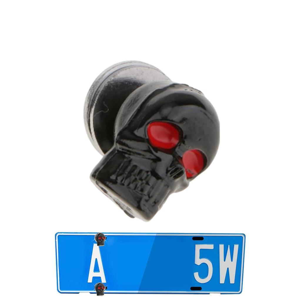 Skull License Plate Screws, Motorcycle, Electric Vehicle, Customized Modification, Universal License Plate Holder, Skull