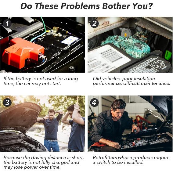 SINGARO Car Battery Terminal Connector, Pure Copper Cable End Top Post Clip Positive And Negative Pole, Applicable To Automobile, Truck, RV And Yacht