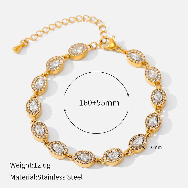 Popular love full diamond zircon stainless steel bracelet high-end titanium steel fashion versatile hand jewelry female spot
