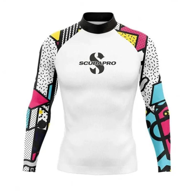 SCUBA Surfing Suit UPF50 Sunscreen Beach Swimsuit Diving Jellyfish Long-sleeved Split Top