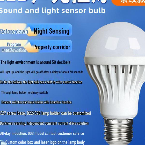 Voice-Activated Motion Sensor Light Bulb for Stairs and Hallways