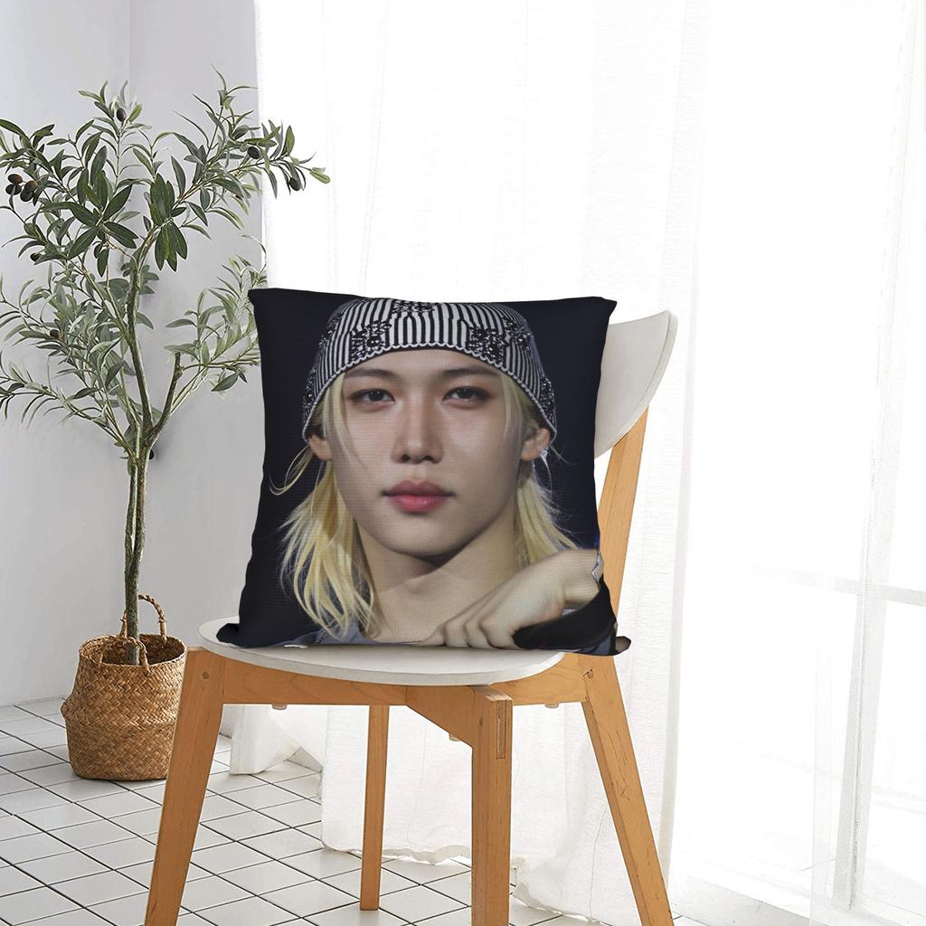 Pillow Cover Korean Boy Felix Cute Funny Pillow Case For Sofa Car Home Decor Pillowcases