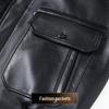 Fu Ting Men's Winter Genuine Sheepskin Leather Jacket with Mink Fur Collar and Goose Down