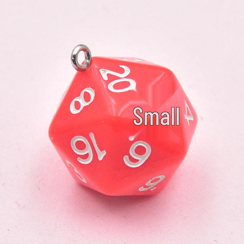 Geometric Acrylic 20-Sided Dice Pendant Bag Charm