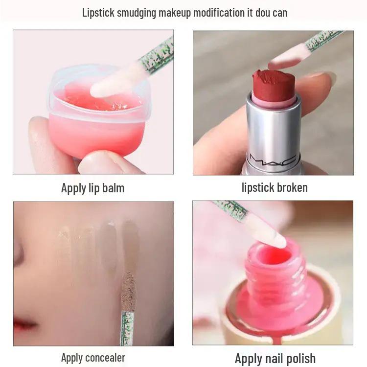 **Přenosný jednorázový štětec na rty**: Plochá vatová tyčinka pro aplikaci rtěnky, barvy na rty a lesku**