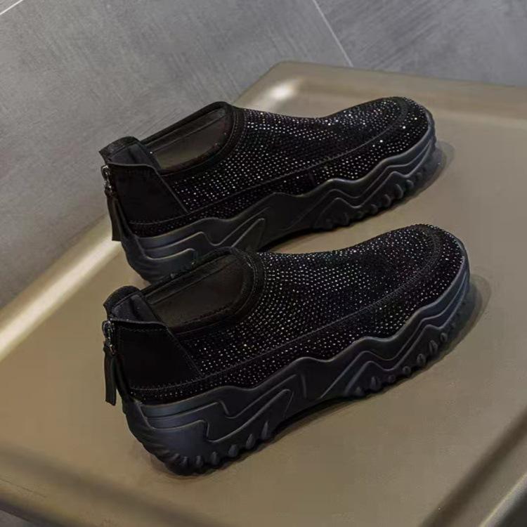 Small White Shoes for Women In Spring and Autumn New Versatile Hollow Breathable Sports Shoes for Small Heightened Daddy Shoes