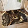 2D Front Door Mat Indoor Outdoor Entrance Optical Illusion Rug Ground Crack Illusion Rug Easy Clean Entryway Mat Home Decor