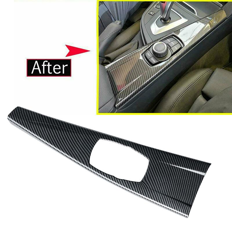 Carbon Fiber Media Panel Cover for BMW F30 F34,Car Center Console Knob Frame Trim Sticker for Interior Styling