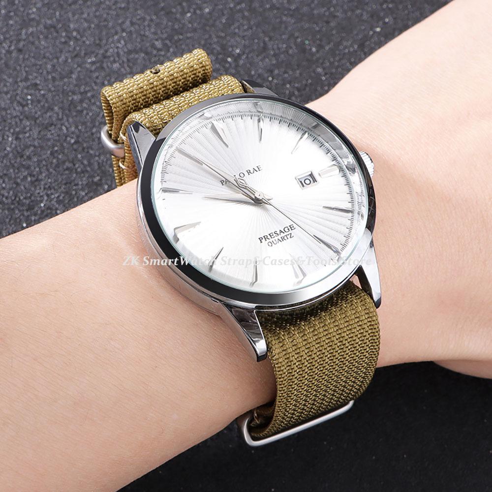 18mm 20mm 22mm Ribbed Nylon Watchband for Military Watch Strap Sport Bracelets Nylon Woven Watchband Women Men Bands Accessories