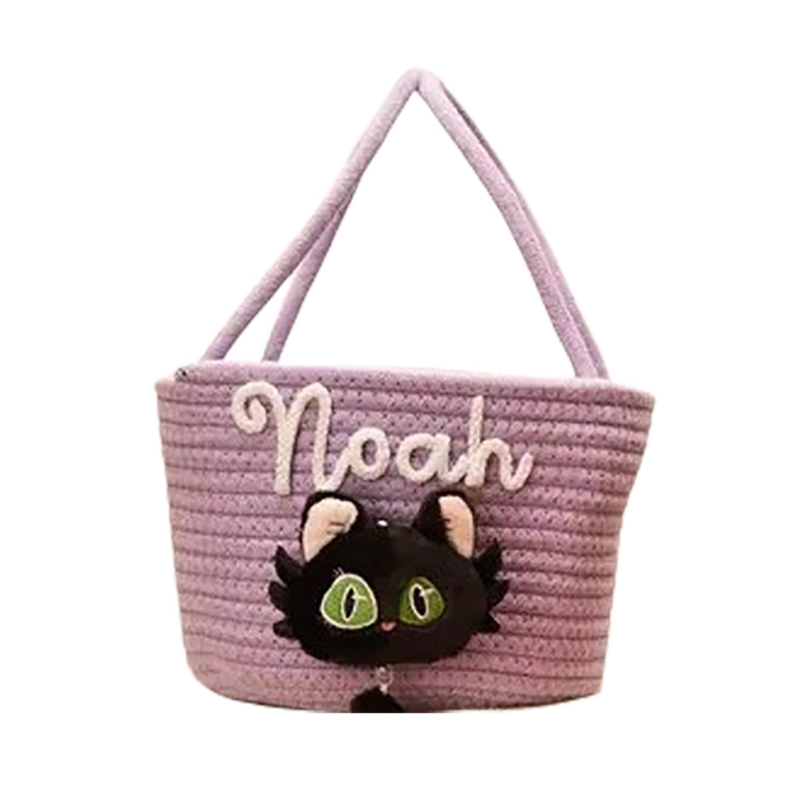 

Personalized Name Halloween Portable Candy Bag Cotton String Storage Basket фіолетовий