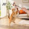 Spooky Spider Pumpkin Skull Toys Halloween Cat Wand Toy, Interactive Toy with Feathers And Bell, Designs, Ribbon for Indoor Cats Lightweight