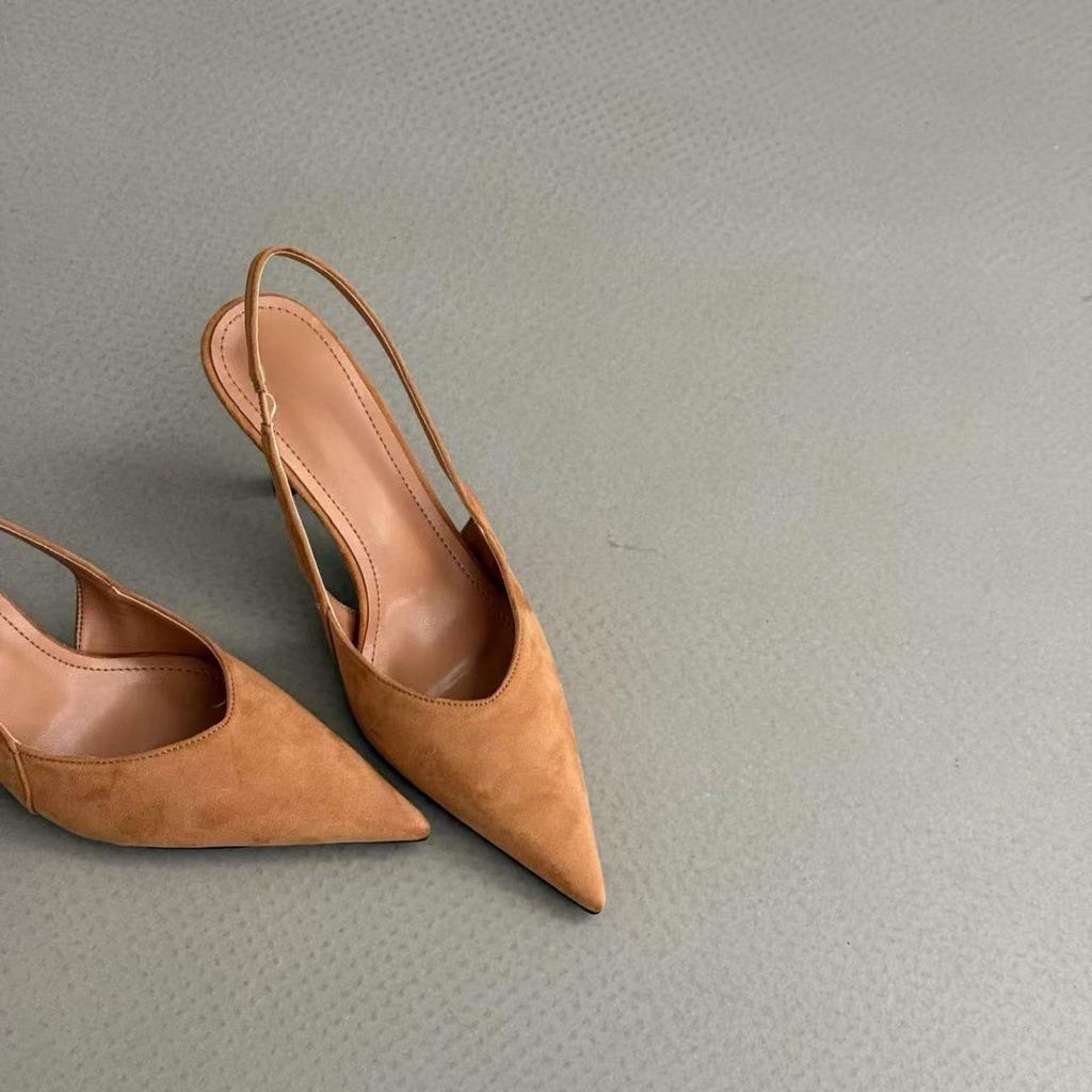 Sommer Designer Spitz Zehen Leopard Damen High Heels Sandalen Slingback Sandalen Kitten Party Abschlussball Damen Stilettos sandalias de mujer