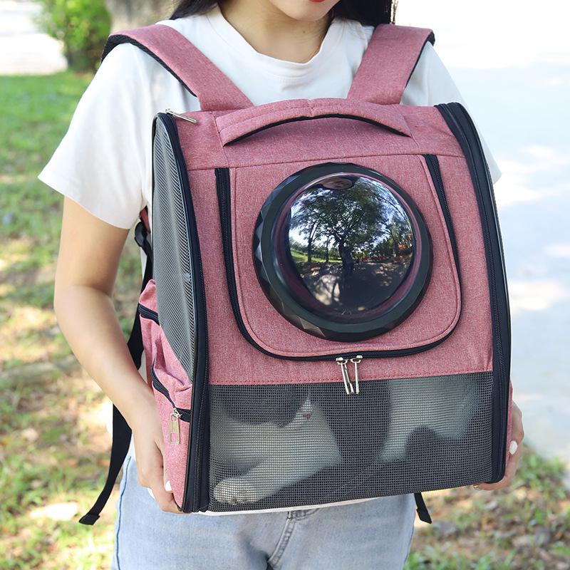 Breathable Transparent Cat Backpack with Detachable Double-Shoulder Design