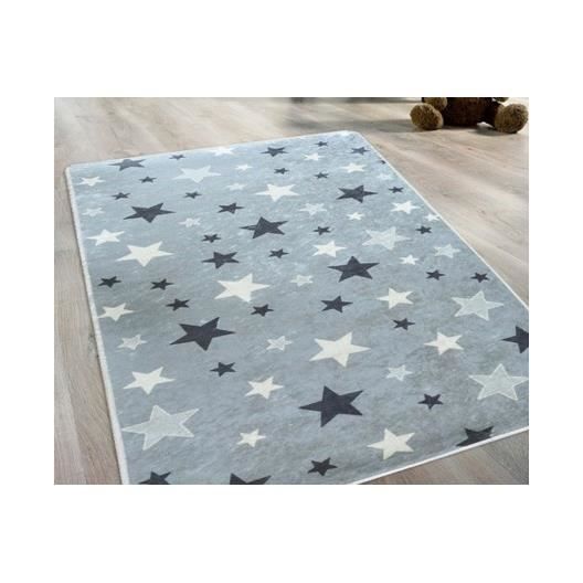 Tapis Enfant Etoile , Gris Dimensions - 80x150