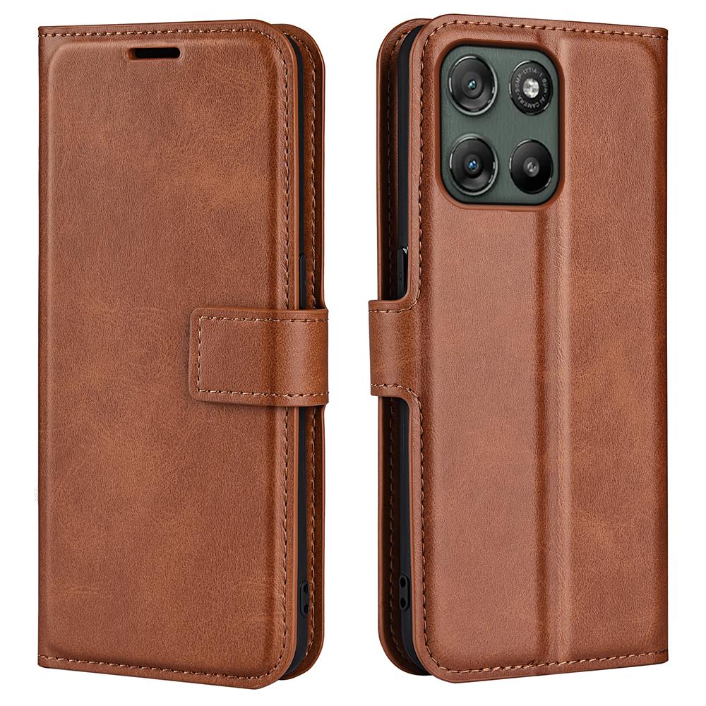 For Motorola Moto G67 Power 5G Stand Case Anti-Scratch Calf Texture Leather Phone Cover