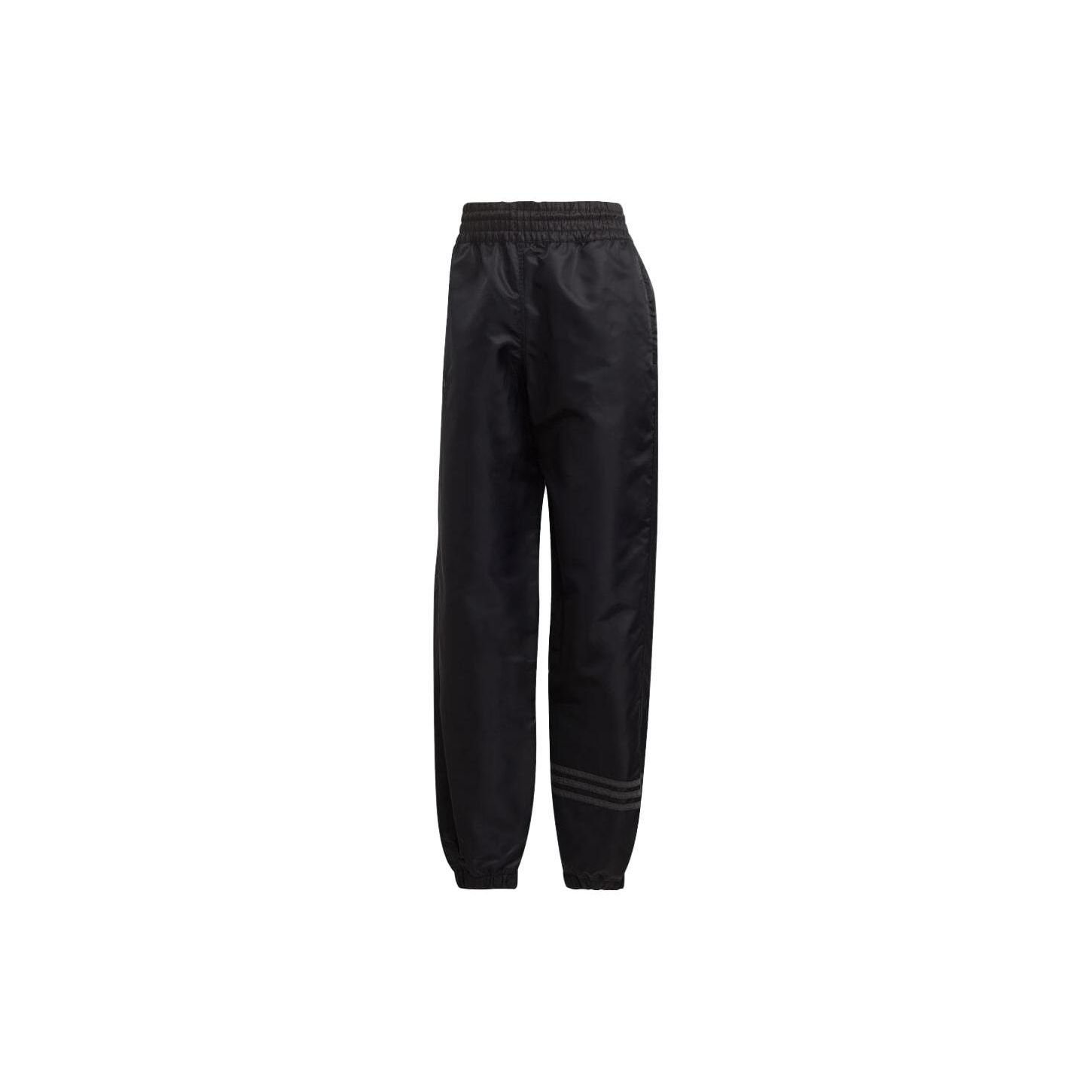 Adidas Originals Solid Logo Stripe Elastic Knit Sports Pants Women bottoms Black II8065 2XL