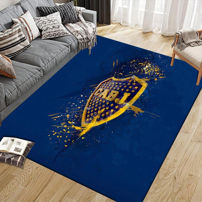 Club Atletico Boca Juniors3 Flannel Pattern Square Carpet,Area Rug,Carpet Rug for Living Room Bedroom Sofa Playroom Decor,Non-slip Floor Mat