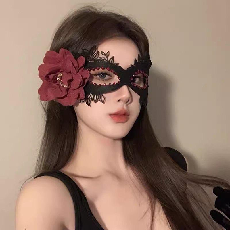 Geheimnisvolle Halbgesichts-Maskerade-Augenmaske für Halloween-Kostümparty