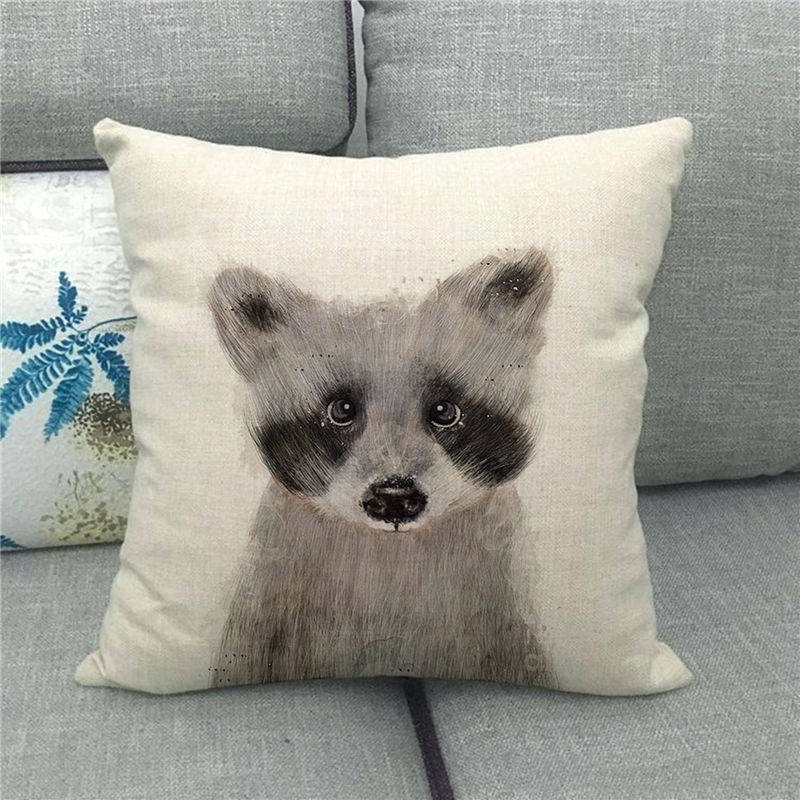 Cute Tiger Wild Animal Fierce Beast Digital Printing Short Plush Pillow Covers For Car Sofa Office Cushion Cover Home Goods