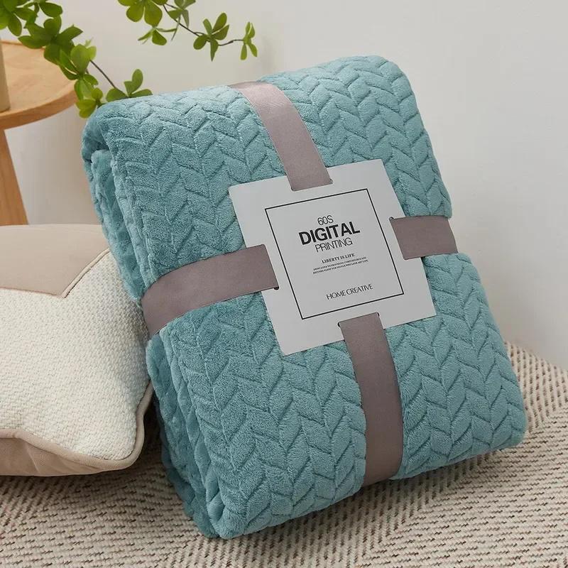 Strip Plush Sofa Towel Knitted Blanket Plaid Sofa Cover Bedside Blankets Living Room Home Decor Throw Blanket Sofa Blanket