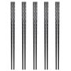 5 Pairs Reusable Non-slip Chopsticks Alloy Chinese Chopsticks Black Gold Chopsticks Set Korean Food Sushi Sticks Chopsticks