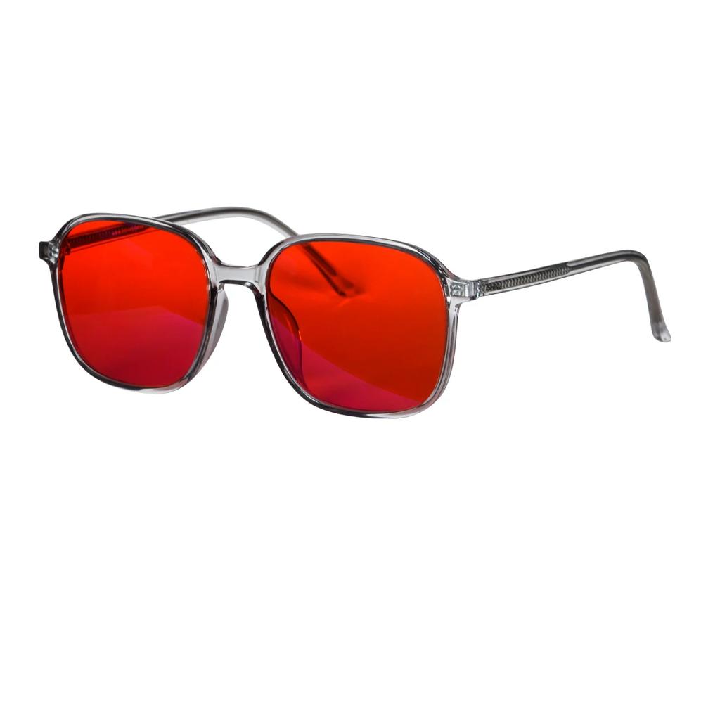 SHINU Brand Glasses Men Women Square Shape Red Lens For Better Sleep Blue Light Blocking Glasses Orange Lens For Computer Gaming