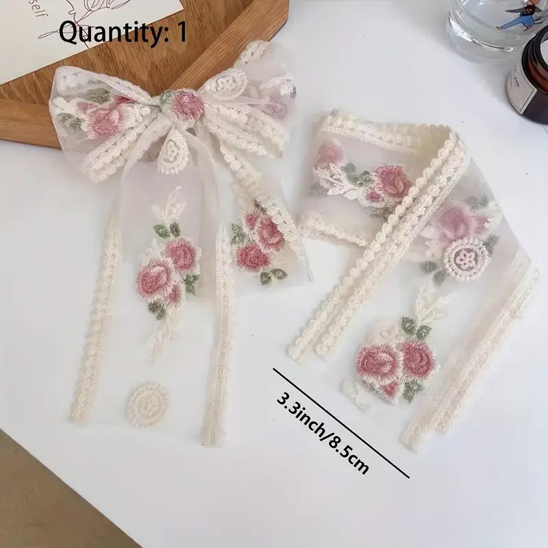 1Yard Vintage Rose Blossom Embroidery Lace Ribbon Decoration Clothing Accessories