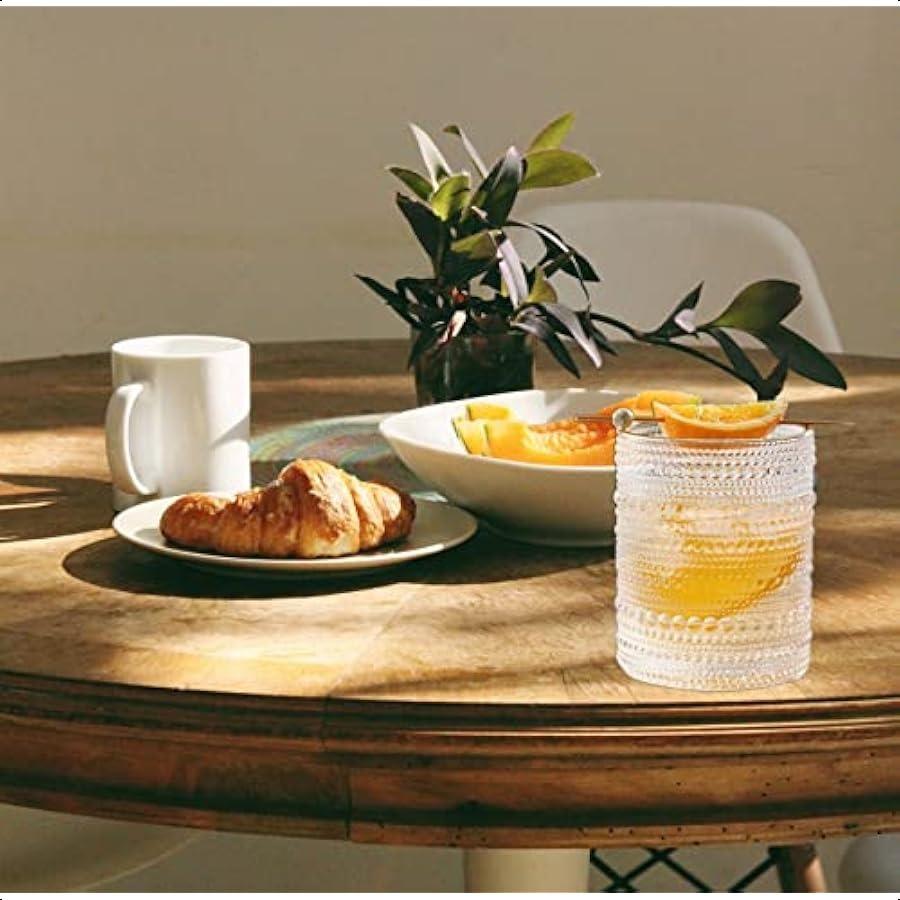 

Набор из 6 питьевых стаканов 13 унций Винтажные стаканы с рельефным узором «гусиная лапка» и бусинами Рельефный набор стаканов для воды Прозрачные стаканы с пузырьками Отличный хозяин United States