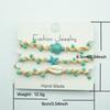 Noter 3Pcs Ladies Sea Creature Charm Bracelet Set Handmade Braided Starfish Shell Turtle Braslet Summer Beach Vacation Jewelry
