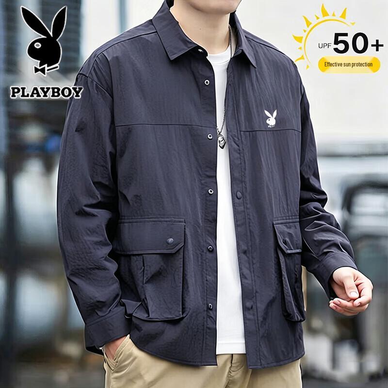 

PLAYBOY Men s Lightweight Sun Protection Fishing Shirt L