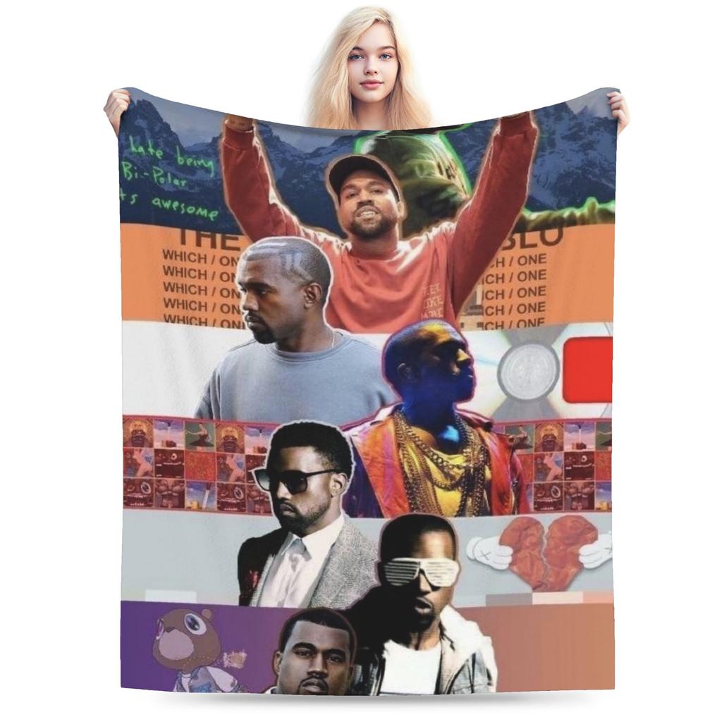 Kanyes Wests Blanket Super Soft Warm  Throw Blankets for Bed 50x60 Inch Multiple Sizes Rug Piece