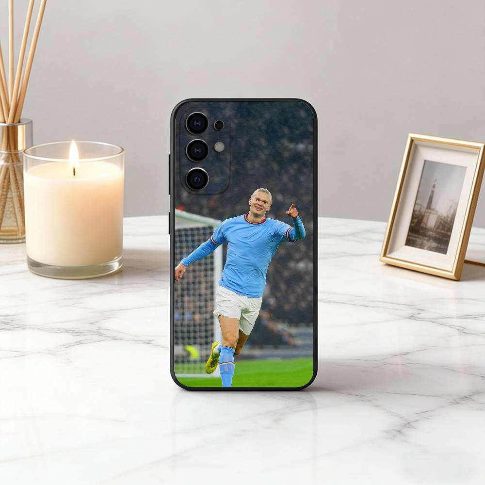 Football E-Erling H-Haaland-EH Phone Case Black Silicone Soft For Samsung S25,S24,S21,S22,S23,S30,Ultra,S20,Plus,Fe,Lite