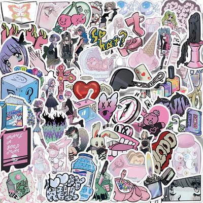 60 Cartoon Domi Style Girl Doodle Stickers Decorative Suitcase Pen Guitar Notebook Waterproof Explosive