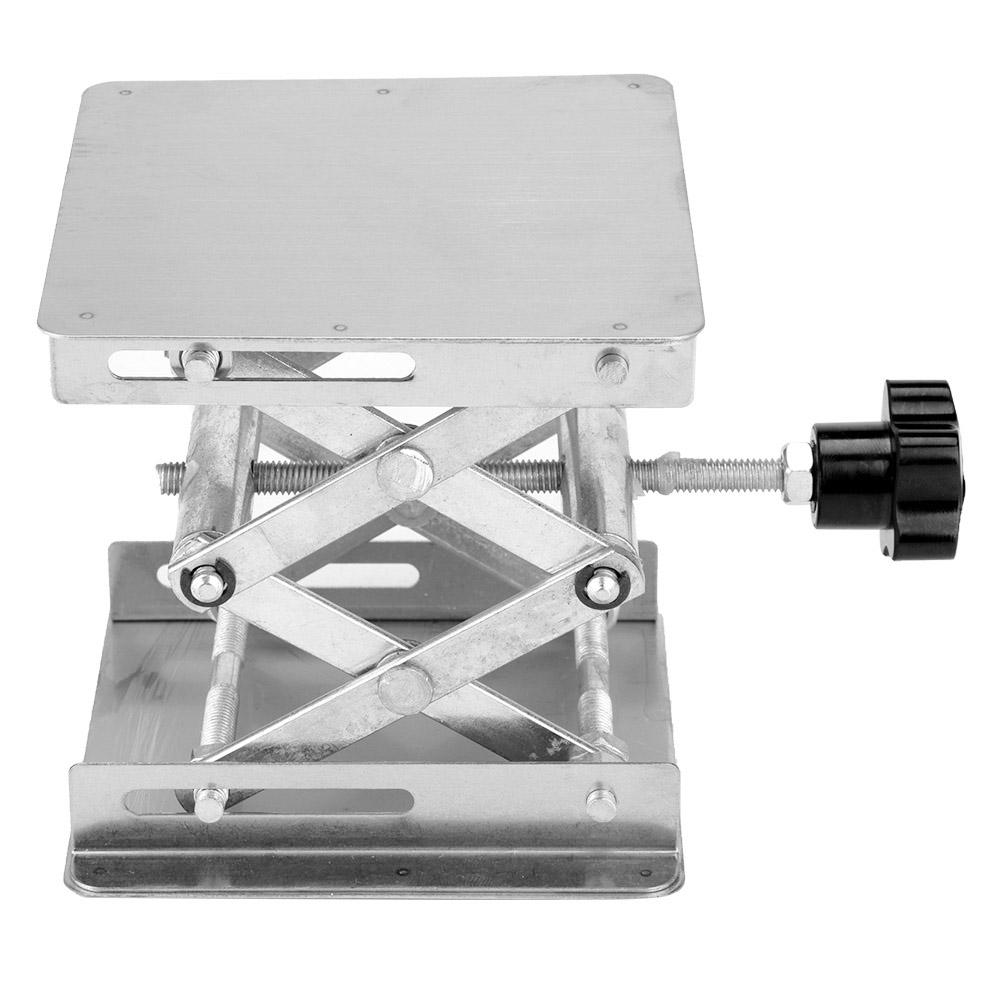 Stainless Steel Laboratory Lifting Platform Stand Scissor Rack 100*100*160mm (Black Handle)