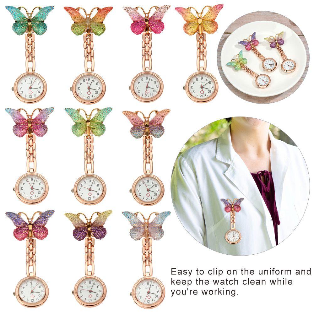 Gift Pendant Doctor Nurse Watch Pocket Watch Quartz Clock Butterfly Shape