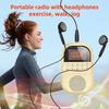 Portable Radio Rechargeable Personal Radio with Earphone Mini Digital Tuning Radio for Walking Jogging