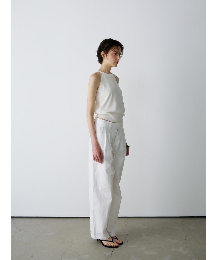 Ninnis Two-Tuck Curved Pants (White)
