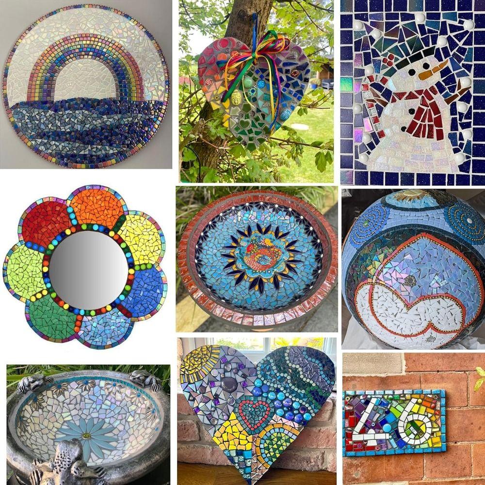 Colorful Broken Mosaic Glass Broken Pieces Mosaic Glass Pieces Glass Mosaic Tiles Home Decor