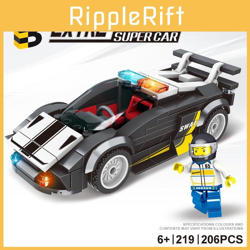 And Vintage Police Cars Assembled Building Block Models Ornament Children Toys