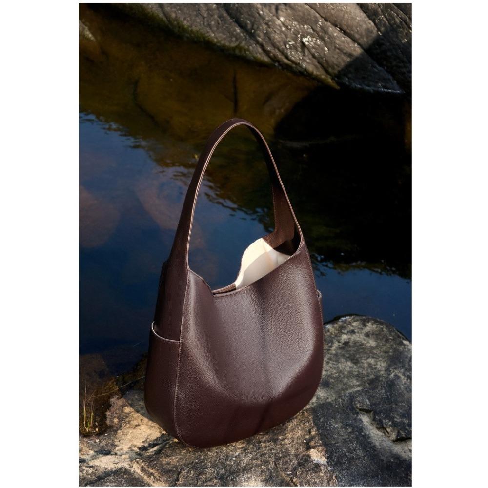 Genuine Leather Underarm Bag, Top-grain Cowhide Tote Bag, Shoulder Bag for Ladies.