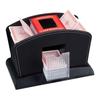 Relaxdays Playing Card Shuffler, Automatic, Leather Look, Electronic, 2 Decks, Pro, Poker, Rummy, Casino, Black