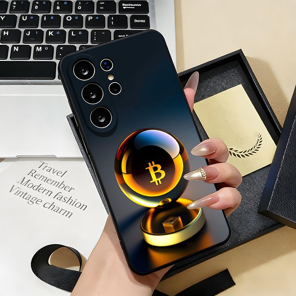 Bitcoin Phone Case For Samsung S26 S25 S24 FE S23 S22 S21 Plus S20 Ultra Note20Ultra Black Soft Shell