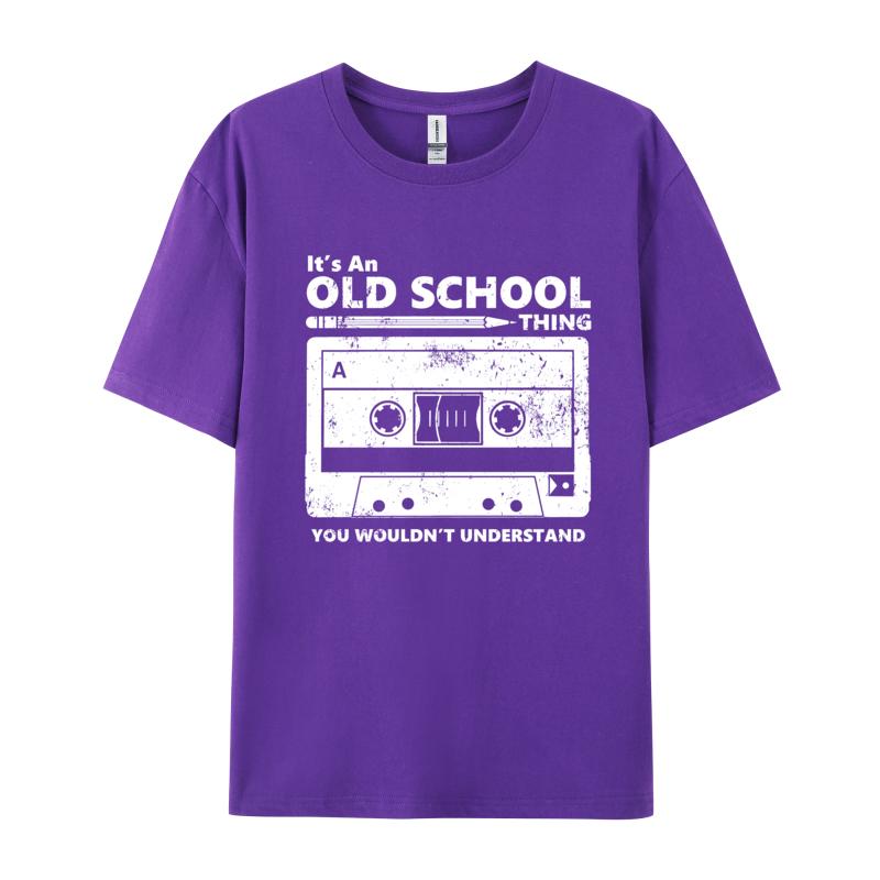 Vintage Unisex Tshirts Old School Skool Cassette Tape 2024 Discount All Cotton Top Tshirts Comfortable Soft Texture